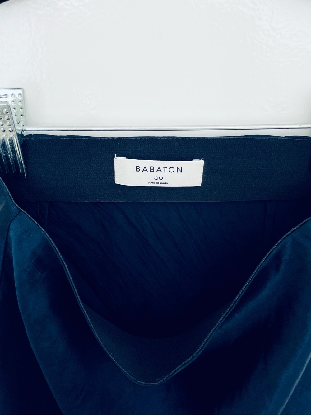 Babaton Navy Blue Satin Mini Skirt - Picture 3 of 9